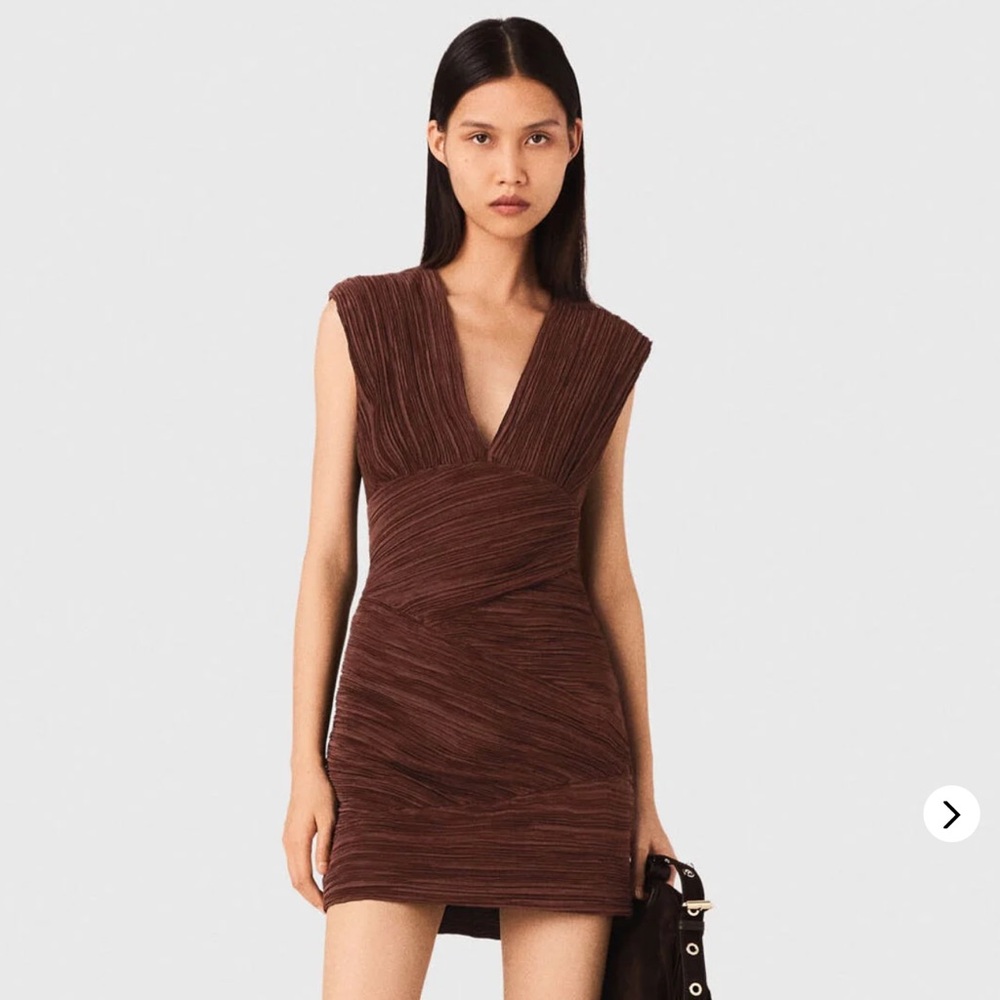 Maje Chocolate Brown Mini Dress